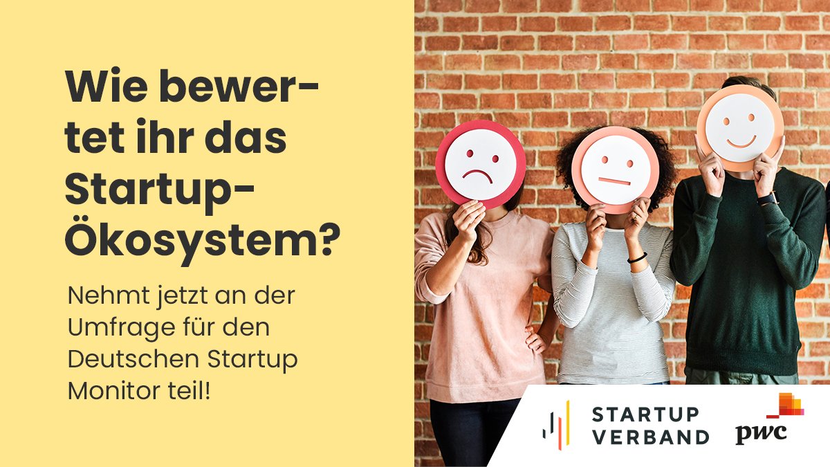 StartupVerband's tweet photo. ❓ Wie zufrieden seid ihr mit dem Startup-Ökosystem? Wir möchten noch besser verstehen, vor welchen Herausforderungen ihr steht &amp; welche Veränderungen ihr euch wünscht. Helft uns dabei, indem ihr an unserer Umfrage für den #Startupmonitor teilnehmt: https://t.co/8D9WQtnteb https://t.co/yu9K05TTA2