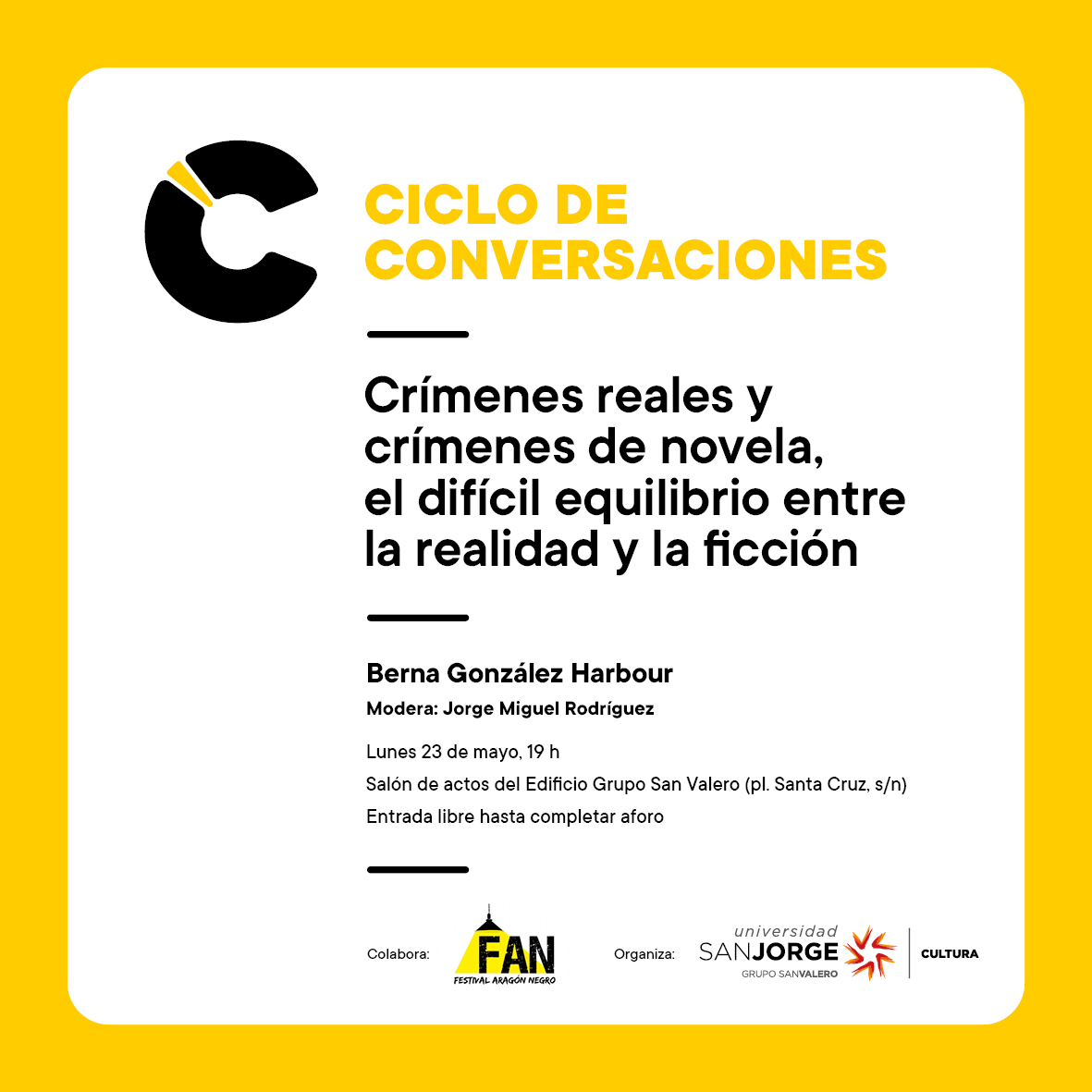 Berna González Harbour <a href="/BernaGHarbour/">Berna González Harbour, escritora</a>, escritora, periodista y subdirectora de <a href="/el_pais/">EL PAÍS</a>, estará en el #GrupoSanValero hablando sobre "Crímenes reales y crímenes de novela, el difícil equilibrio entre la realidad y la ficción" 🕵️‍♂️📙

🔗 Más info: usj.es/blogs/universi…