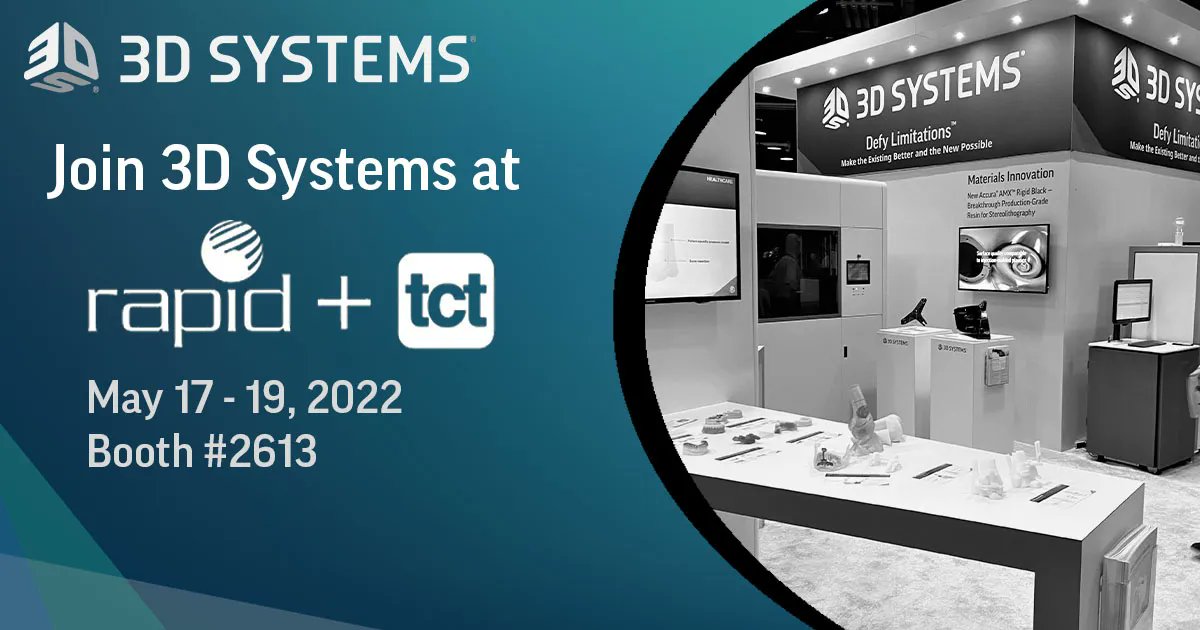 3DSystemsGmbh's tweet photo. Wir sind auf der @RAPID_Event mit den Teams @Allevi3D, @nextdentbv, @TitanRobotics3d & @Kumovis_3DP! Erfahren Sie, wie Sie mit uns wachsen können. Besuchen Sie uns am Stand 2613 - sollten auch Sie auf der RAPID sein.
#DefyLimitations #RAPIDevent #industrial #additivemanufacturing https://t.co/iRXMAdBviz