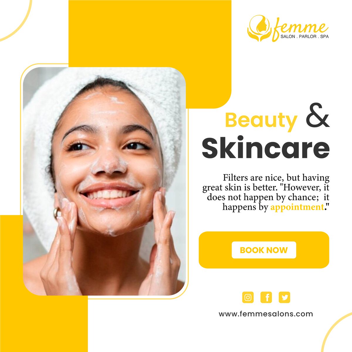 femmesalons's tweet photo. Just a reminder !
It's time to pamper your skin.
Make an appointment with @femmesalons software and treat your body.
#femmesalon #salonsoftware
#salonsystem #jeddahasalon #salons #salonsoftwaresaudi
#صوالين_فييم #برامج_صوالين
#نظام_صوالين #صوالين_جدة
#سيدات_جدة #صوالين https://t.co/DI6cg8QGcC