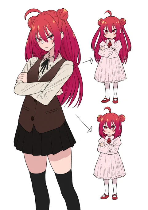 キャラの幼少期を描こうって時に、髪型を変えた方が物語に厚みが出る気がするんだけど、そのまんま小さくするのが可愛すぎて捨てがたい 