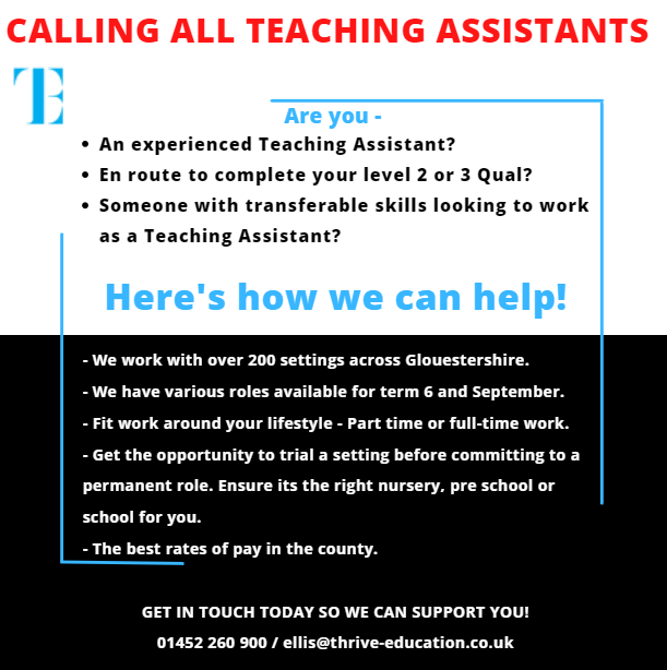 thrive_ltd's tweet photo. We have a proven track record in not only finding our practitioners their dream jobs. But, helping people to regain confidence, happiness and work/life balance in their lives again!
You are not just a number at Thrive! 
#thrivecommunity #teamthrive #TA #LSA #Gloucestershire #Edu https://t.co/rXNzPguS0N