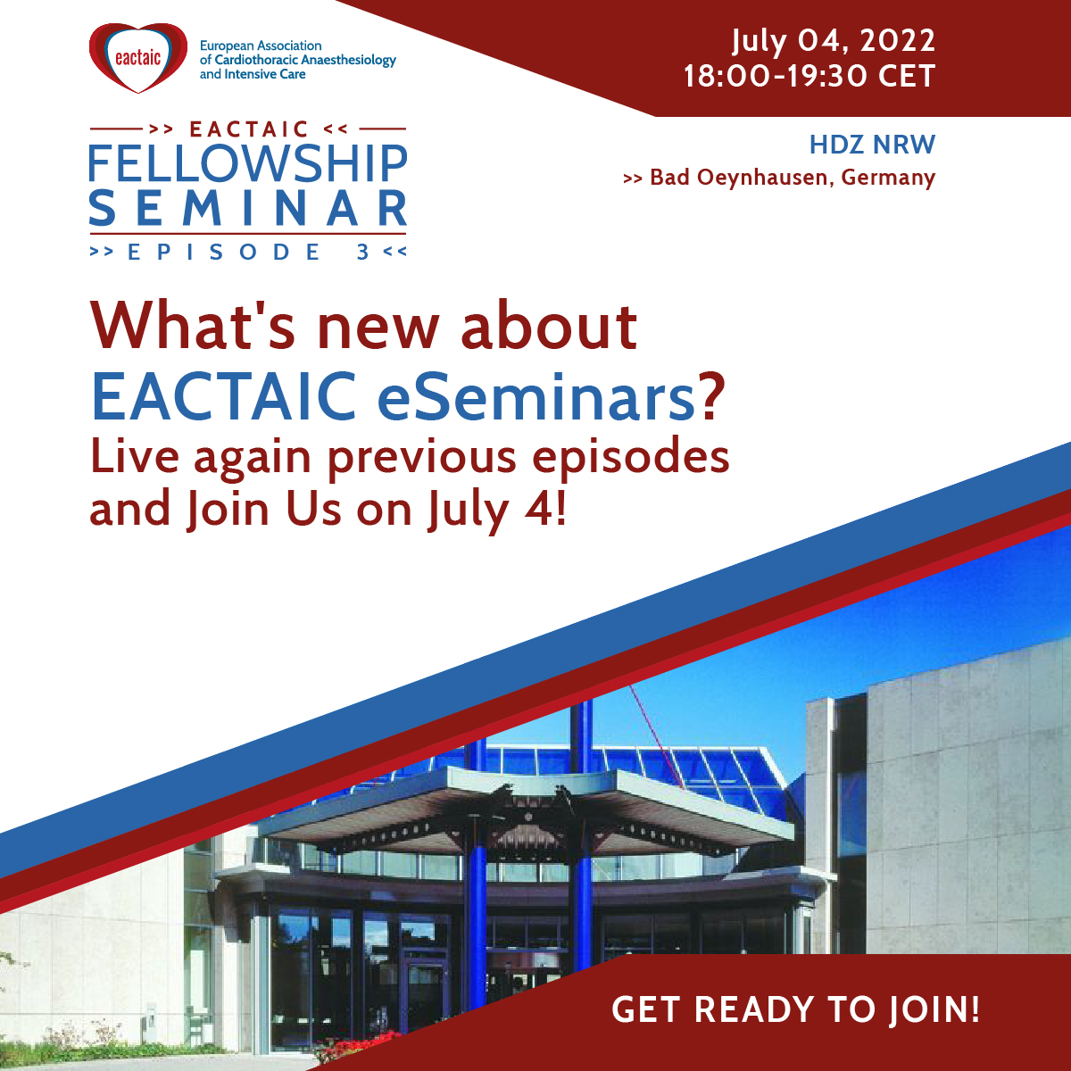 EACTAIC's tweet photo. Be ready to join us at next #EACTAIC seminar on #VentricularAssistDevice! Register NOW 👉🏻 https://t.co/A7QqFUmFaF
If you miss previous e-Seminars, don't panic!
March’s seminar https://t.co/WhzYO3TQue
April’s seminar Q&A, polls and take home message https://t.co/CURLEDhTHQ https://t.co/O5LIjNZDIQ