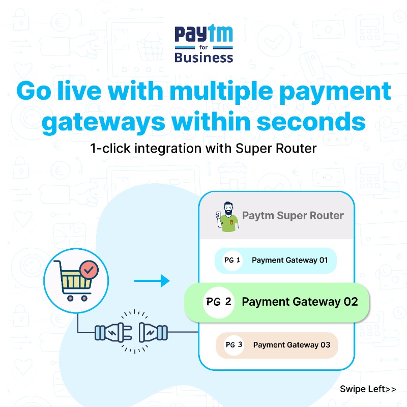 PaytmBusiness's tweet photo. Introducing ๐๐๐ฒ๐ญ๐ฆ ๐๐ฎ๐ฉ๐๐ซ ๐๐จ๐ฎ๐ญ๐๐ซ that enables you to manage multiple payment gateways and routes your incoming business payments through the best performing payment gateway and helps you achieve high success rates. All.The.Time!
#PaytmSuperRouter #PaytmforBusiness