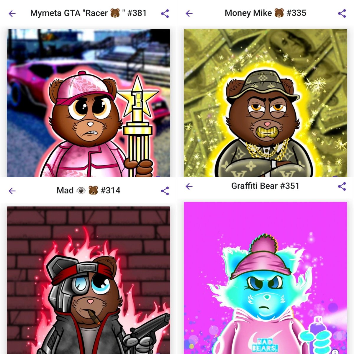 #NFTGiveaways⚡️⚡️⚡️ #BadBears 

Choose the one u want only so many to giveaway✌️🤩😁.... 

Must Do!!
💎 ❤️&amp;RT
💎Follow <a href="/ScottieTash/">Scottie.ENJ 🟩</a>
💎 Comment #Badbears &amp; post up Enjin Wallet address or QR code 

#LetsssGo #NFTCommunity #ENJIN