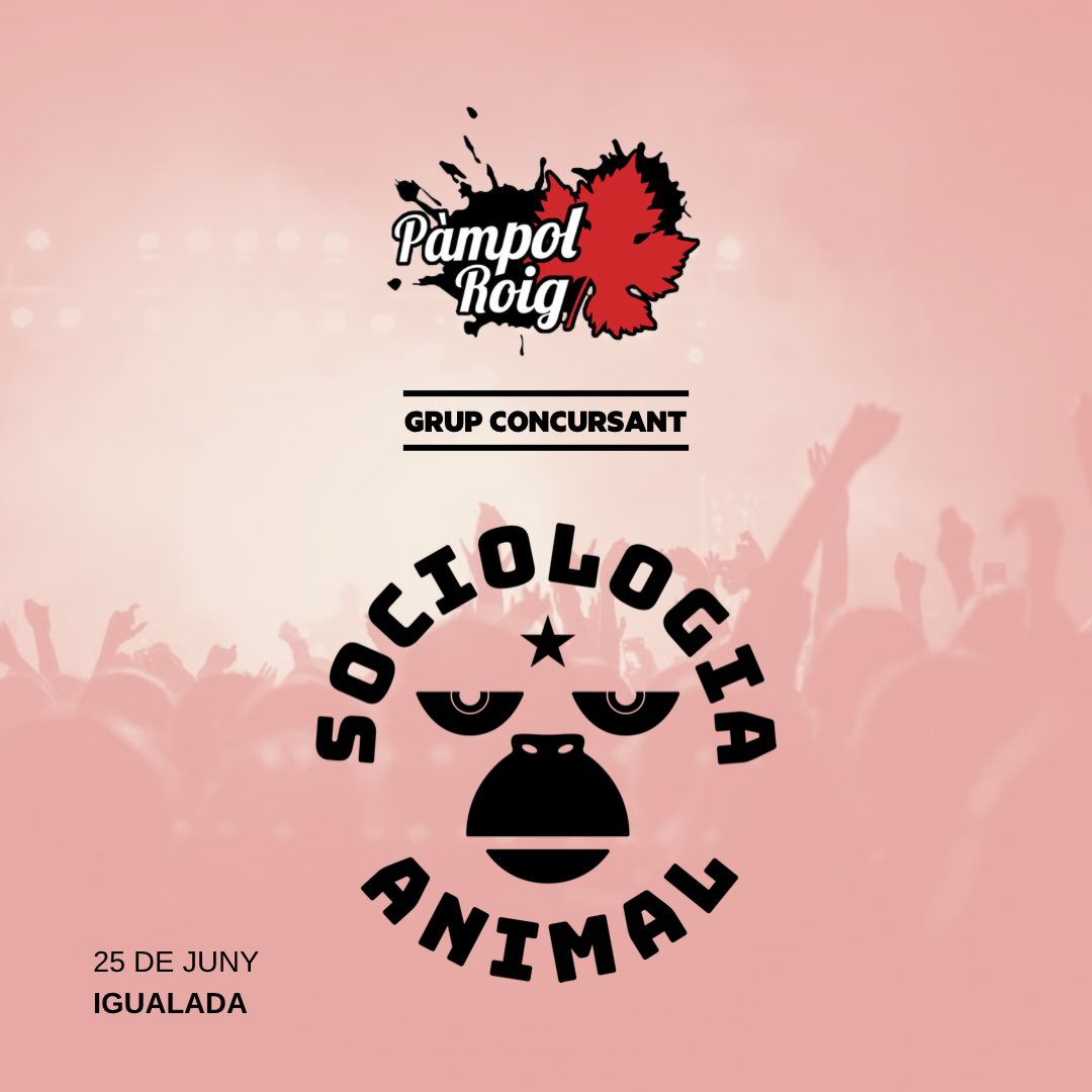 PampolRoigMJ's tweet photo. 🍁 SOCIOLOGIA ANIMAL 🍁 

👉 @SociologiAnimal és el primer grup concursant confirmat pel Pàmpol Roig 2022!!!!! 🥳🥳🥳 

No t’ho perdis! 😚 #PàmpolRoig22 https://t.co/ohgZwVGDC5