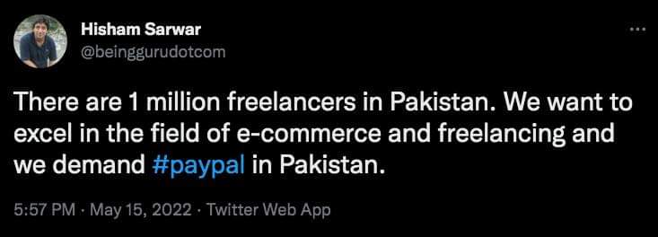 zh5893991's tweet photo. We demand #paypal in Pakistan🇵🇰.. 
#hishamsarwar #letsconnect #ElonMusk #PayPal #DigitalMarketing #freelancer #pakistanifreelancer https://t.co/fWuLEk1ZdY