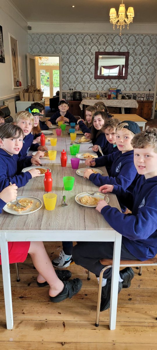 All enjoying a yummy breakfast!