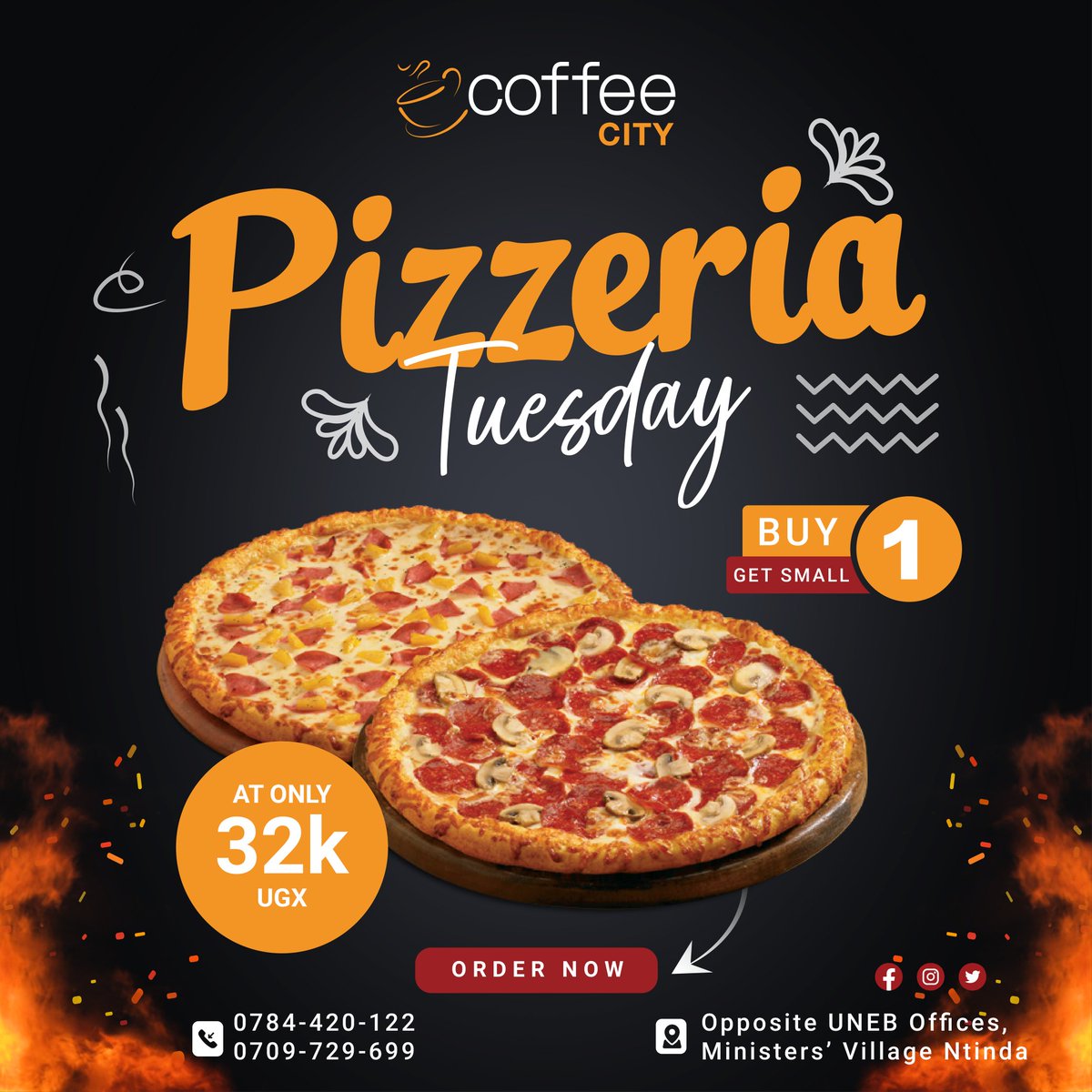 Coffeecity21's tweet photo. Mouthwatering delicious tasting pizza at an affordable price.🍕

Buy one large and get small for FREE at 32k. Come pizza with us at #coffeecity #pizza #pizzeriatuesday https://t.co/lXYUOT1B2n