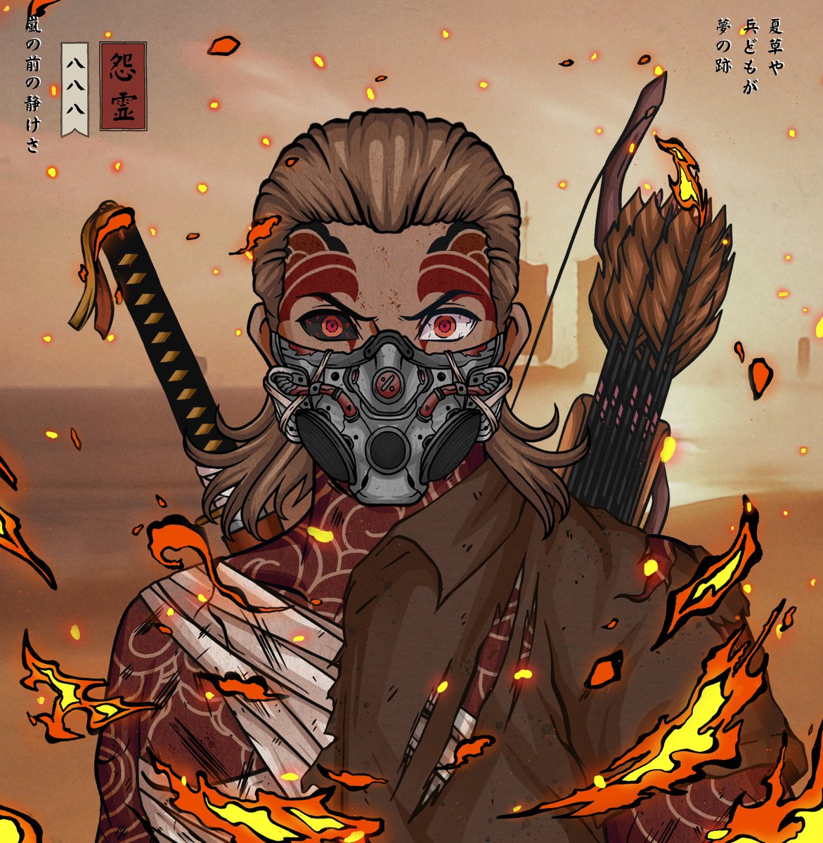 888_onryo's tweet photo. A red warrior, tattooed from head to toe.🩸
3 clans, 600 traits, mint is in 2 days. 👀

LAST CALL 5x WL GIVEAWAY🎉
To enter:
   ✧ ❤️ &amp; RT
   ✧ !avenge

888🔥

#nft #AnimeNFT #NFTGiveaway #NFTCommunity https://t.co/pGmaothGc3