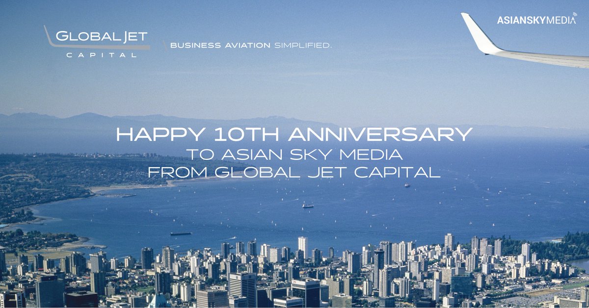 asianskygroup's tweet photo. Many thanks to @GlobalJetCap for the well-wishes on our 10th anniversary!
https://t.co/o0hqdhJUa6
#AsianSkyMedia #AsianSkyGroup #bizav #anniversary #globaljetcapital https://t.co/FwwCcz8Akh