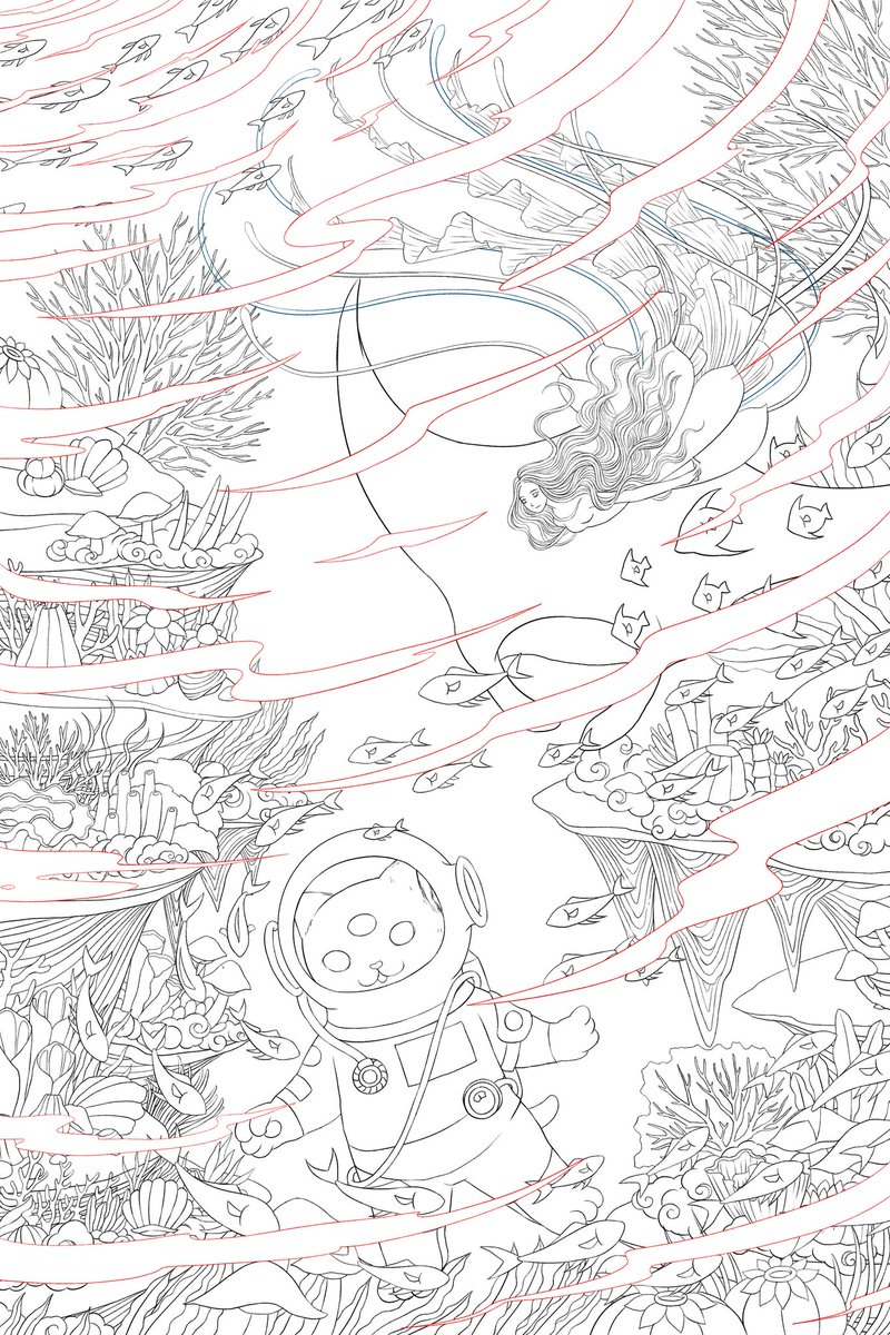 pinniee5's tweet photo. GM ✨
Art challenge day 5
I've been nominated by @AXANA017 &amp; @chollChollcholl to post my art for 10 days

Today I feel like relaxing in the cool water and greeting the fishes 🐟🐱 https://t.co/bU0lnCemhD