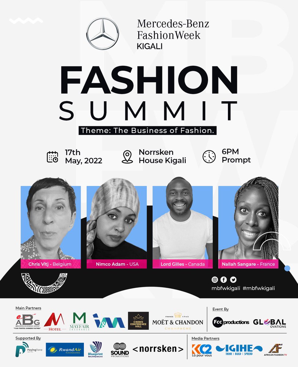 The anticipated <a href="/mbfwkigali/">Mercedes-Benz Fashion Week Kigali</a> Fashion Summit is set for today from 6PM <a href="/norrskenEA/">Norrsken East Africa</a> with our topic being “The Business of Fashion”

Our panelists are @chrisvijt <a href="/AdamNimco/">NimcoAdam</a> <a href="/Lord_gilles/">Lord Gilles 🤴🏾</a> <a href="/Nallah_B/">Nallah B</a> will be moderated by <a href="/gideonrajii/">raji Gideon</a> 

#mbfwkigali #mbfwsummit #RwOT