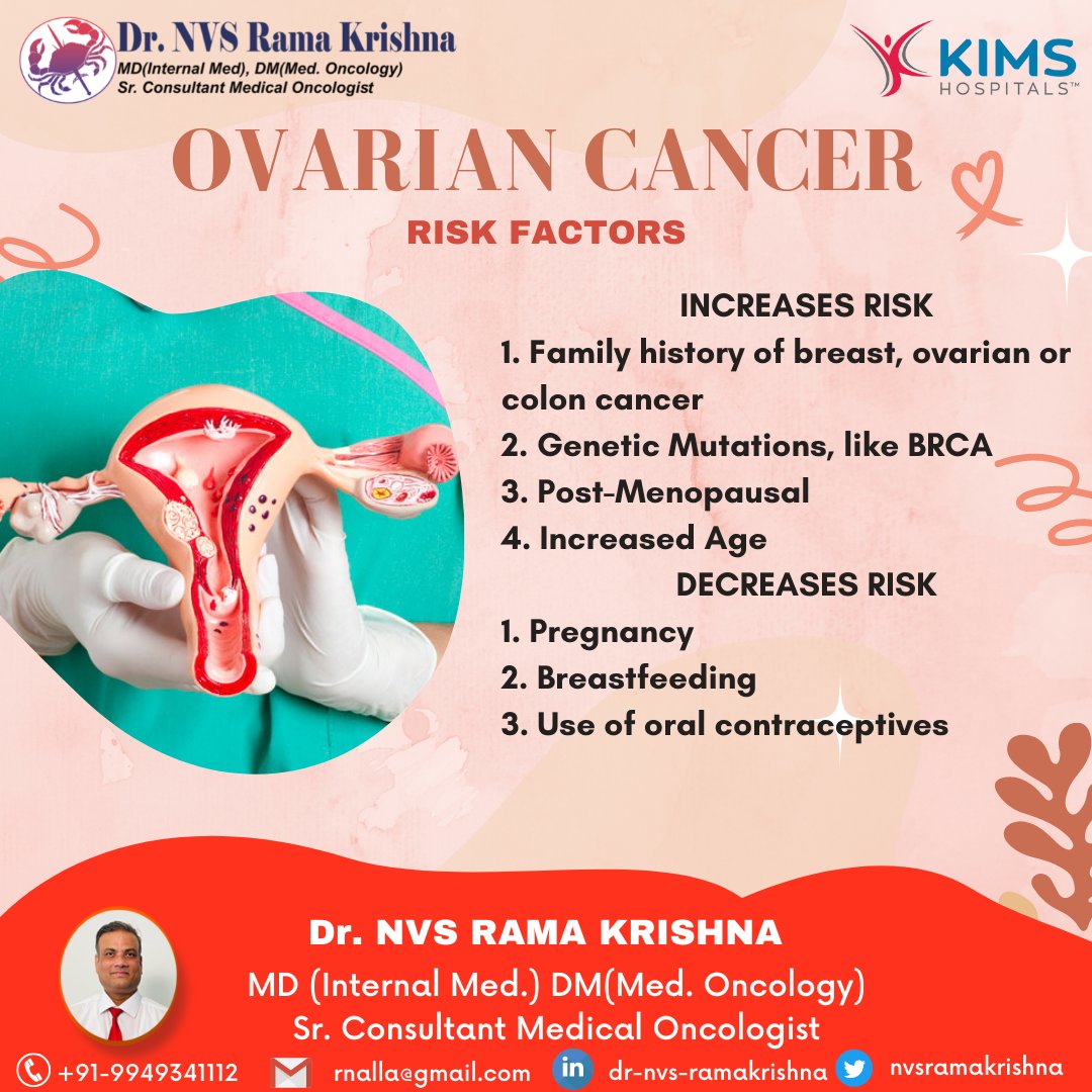 OVARIAN CANCER RISK FACTORS
#ovarioncancer #ovarionriskfactor #ovariancancer #cancer #ovariancancerawareness #breastcancer #cervicalcancer #cancerawareness #ovariancancersurvivor #ovariancancerresearch #uterinecancer #vulvarcancer #chemo #drnvsramakrishna #medicaloncologist