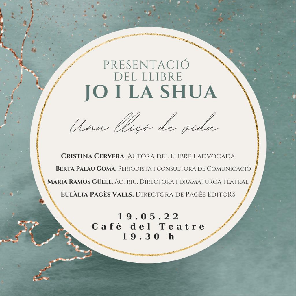 Aquest dijous, a les 19'30, estàs convidada a la presentació del meu llibre JO i LA SHUA publicat per <a href="/PagesEditors/">Pagès Editors</a> al <a href="/cafedelteatre/">Cafè del Teatre</a> de #Lleida