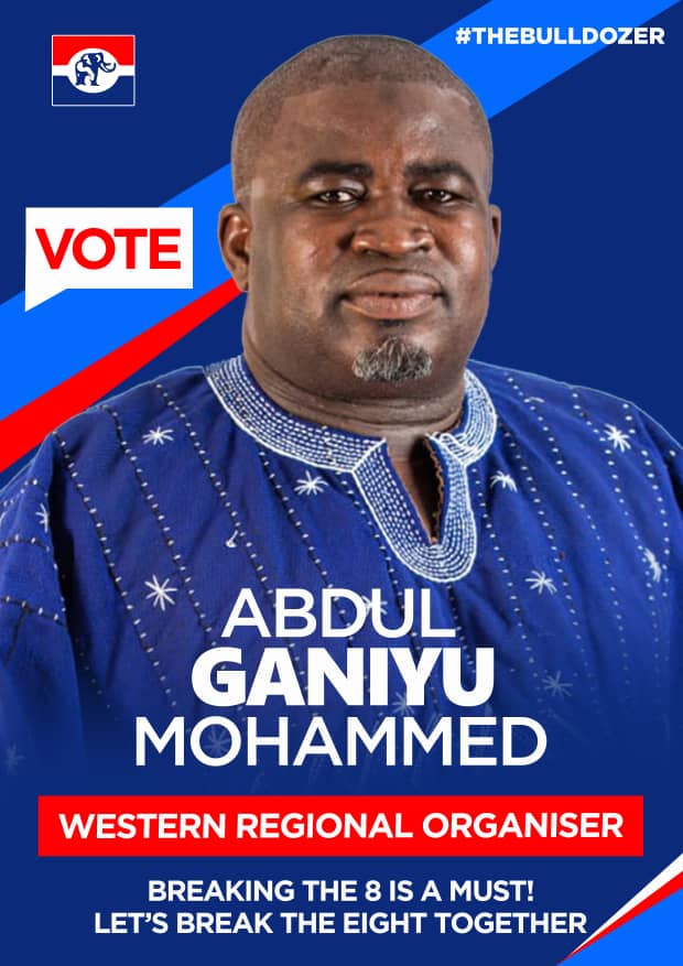 TheBulldozer_1's tweet photo. A vote for Abdul Ganiyu Mohammed is a vote for continuous consistent advancement of the organisational arm of the NPP in the Western Region. Two good terms deserves another. 

#THE_TOOL_TO_BREAK_THE_8
#LETS_BREAK_THE_8_TOGETHER
#MAINTAIN_AND_RETAIN
#TRIED_AND_TESTED https://t.co/nMQKHWA0rI