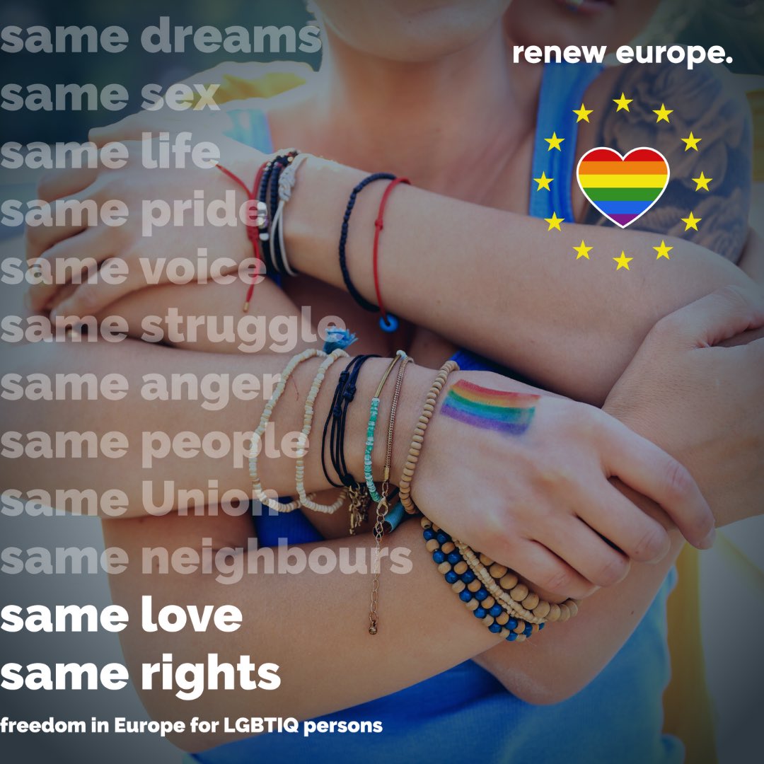 ValerieHayer's tweet photo. Un an après avoir fait de l’Europe une Zone libre pour les LGBTQI, la lutte contre les LGBTphobies continue 🇪🇺🏳️‍🌈🏳️‍⚧️  
Fière de porter ce combat avec mes collègues au Parlement européen et sur le terrain avec la société civile ! #Renew4Equality #IDAHOT2022 #loveislove https://t.co/O52KUf4GWu