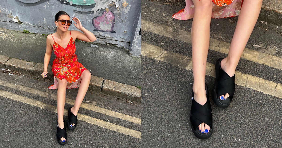 Summer slides from <a href="/TomsEurope/">TOMS Europe</a> ☀️

As seen on Francesca Leslie 📸

Want them quick? Order before midnight for Next Day Delivery 🚚