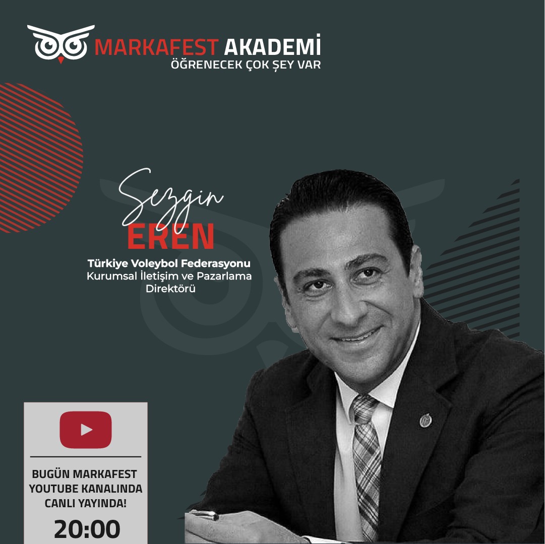 markafest's tweet photo. SEZGİN EREN
Türkiye Voleybol Federasyonu Kurumsal İletişim ve Pazarlama Direktörü Sezgin Eren, BUGÜN saat 20:00’da ‘’Voleybolun Ülkedeki Yeri’’ başlıklı sunumu ile MarkaFest Akademi’de! Detaylı bilgi https://t.co/HvSfTbx44t’da!

Canlı Yayın: https://t.co/hpkmp1nHBo https://t.co/ong5GocaWk