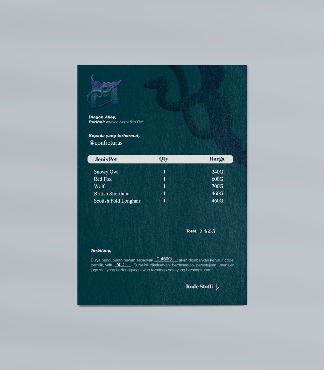 AH_MMEShop's tweet photo. ㅤ

Raya the Cat sends a package to @conficturas

"Good afternoon, Sir. Here's your pet burial's information letter. We're terribly sorry for your loss. Have a good day, Sir.” 

— Magical Menagerie’s Staff.
ㅤ https://t.co/VVL8h7VIXN