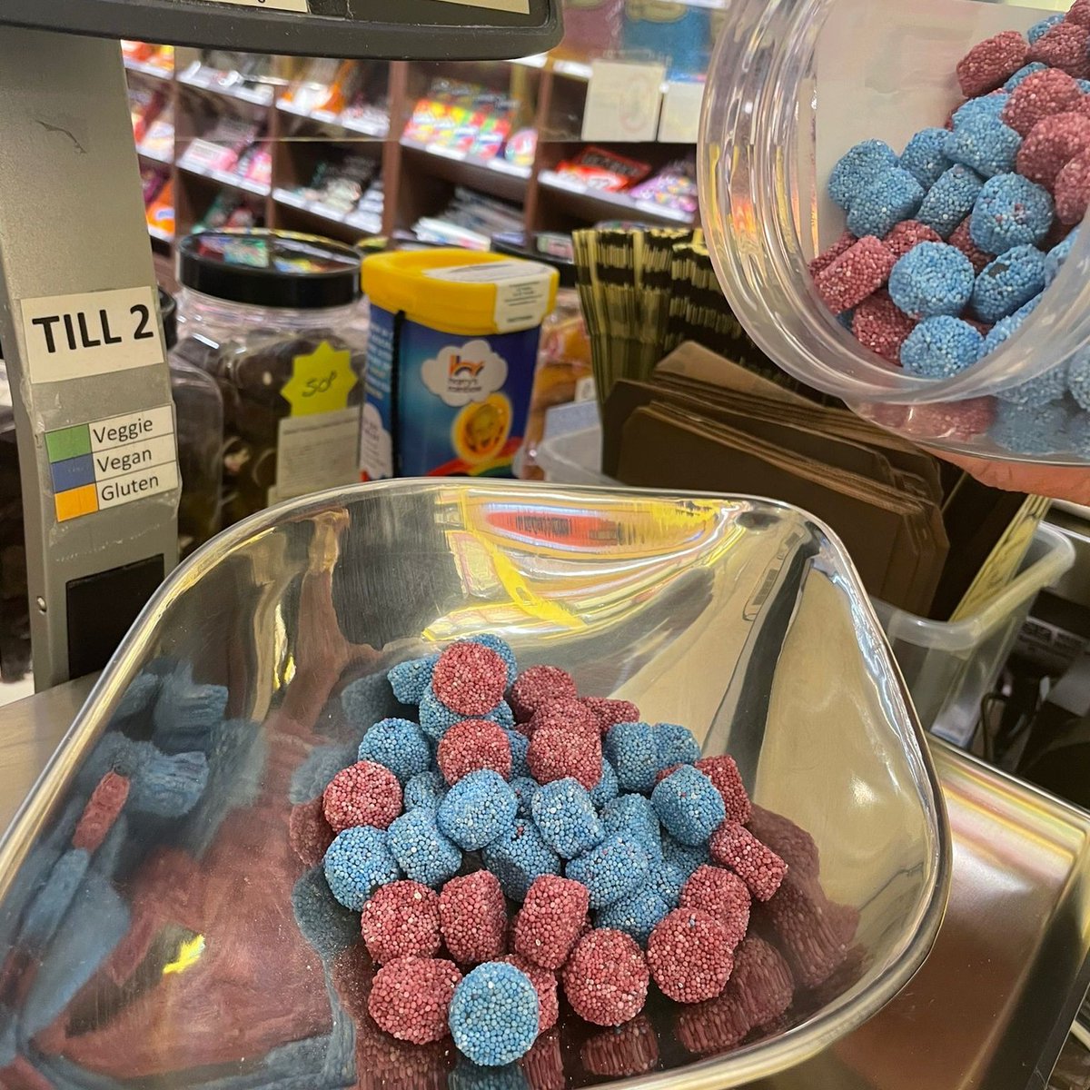 MrSimmsMKeynes's tweet photo. Jelly Buttons are always a favourite at Mr Simms, or sometimes known as 'Spogs'.

What do you call them? 🤔 🔴 🔵

#mrsimms #jellybuttons #spogs #sweets #miltonkeynes https://t.co/DPt3AOdoGT