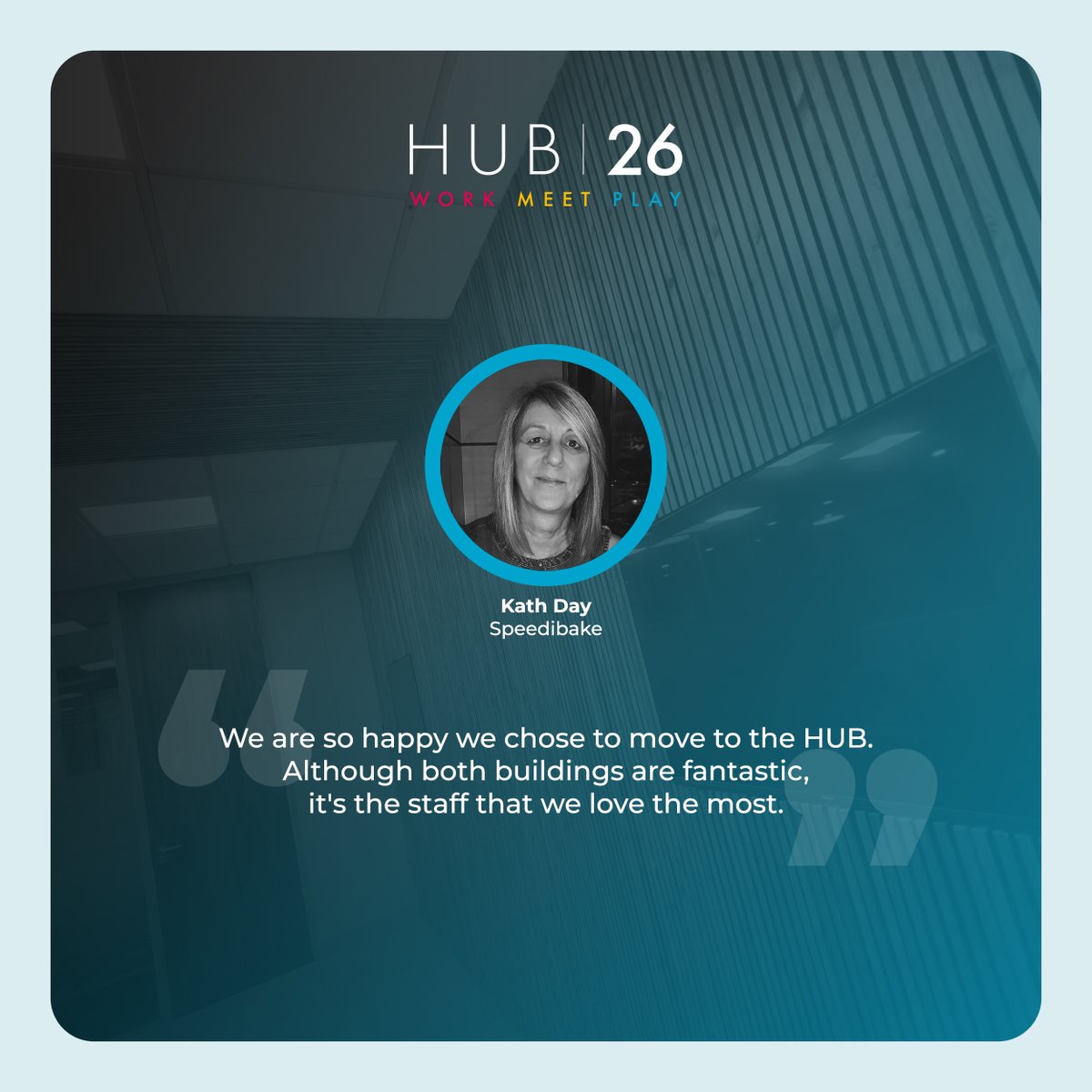 HUB26_UK's tweet photo. We can't think of any better home for your business than HUB26, but don't just take our word for it. π‘
π£ "We are so happy we chose to move to the HUB."
π Looking for an office? Secure a month for free and find out more here: https://t.co/2ruW5j1Uti
#workmeetplay #offices https://t.co/EjlGQ1JU78