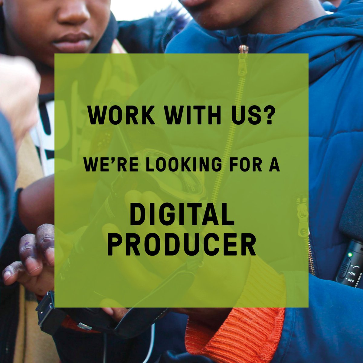 We’re looking for a Digital Producer!

Find out more and apply here: bit.ly/3Lgek1T

Deadline for applications: Friday 17th June at 12pm. 

We can’t wait to hear from you!

#EastStreetArts #Leeds #ArtJobs #DigitalProducer