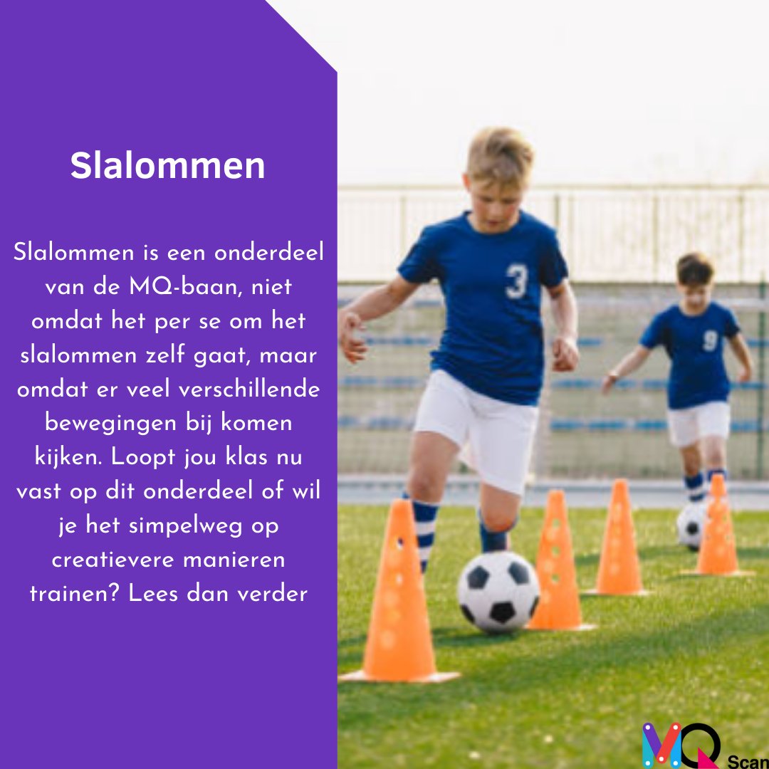 Slalommen is een onderdeel van de MQ-baan omdat er veel verschillende bewegingen bij komen kijken. Om jouw klas klaar te stomen voor de uitdaging hebben wij zes leuke varianten van slalommen online gezet. Are you up for the challenge? 

#MQScan #Slalommen #Challenge #Klaarstomen
