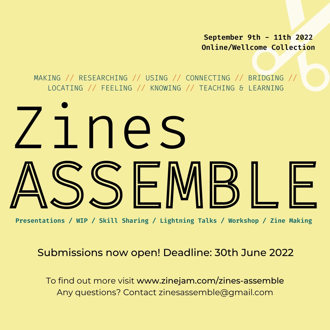 DIYarchivist's tweet photo. Organising a combination conference and practical zine event with @lilithjcooper @FairyTaleSci and other zine ECR pals! The conference is online and the second zine making day will be at @ExploreWellcome and full of joy. See https://t.co/jtauP2QfBR for more info 🙌🏻 https://t.co/eMGlCUfmhZ