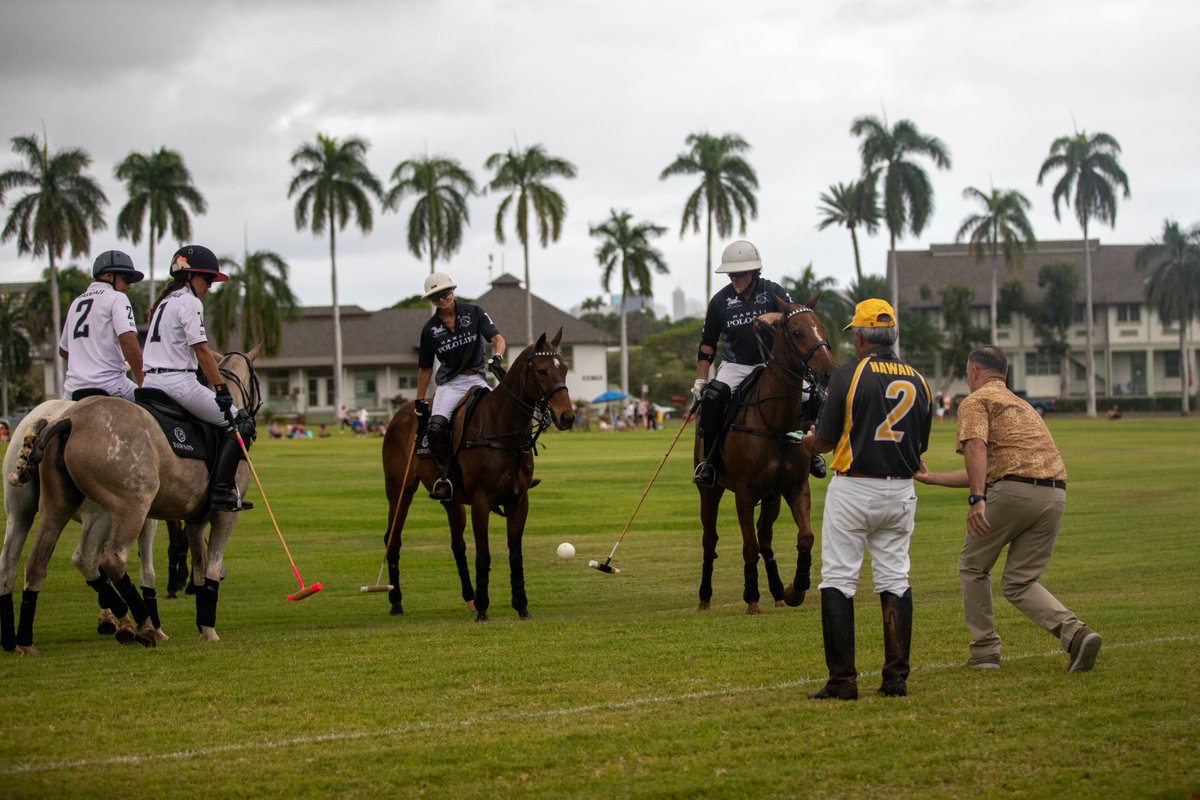 USARPAC's tweet photo. USARPAC hosted a polo demonstration May 16 in Hawaii. The demonstration is part of the #LANPAC22, a forum that highlights the role of land forces in the Indo-Pacific & their contributions to the Joint Force. #FreeandOpenIndoPacifc @USArmy @INDOPACOM @Hawaii_Polo @25thID https://t.co/cOm1o4z0Fy