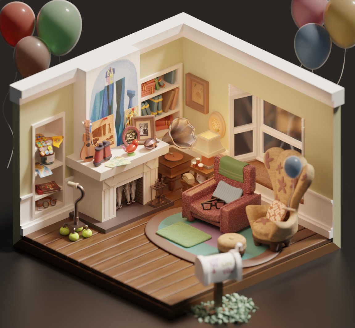 nicky_blender's tweet photo. Carl and Ellie's living room from Up🎈

Details below💖

#b3d #Blender3d #3dmodeling https://t.co/urXt83SnI0