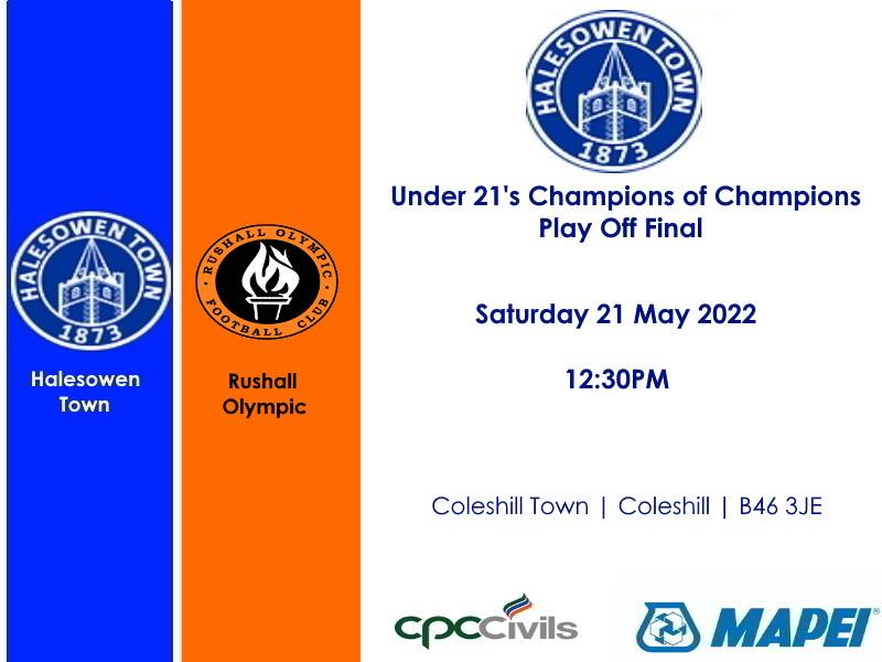 halesowentownfc's tweet photo. U21: In what will be the final game in the Yeltz calendar this season our League and Cup winning U-21 team go for the treble as they face @ROFCOfficial at Coleshill on Saturday in the Champion of Champions final,  12.30pm kick off

We'd love to see you there 

 #UpTheYeltz #U21 https://t.co/Xnt21IMiyk