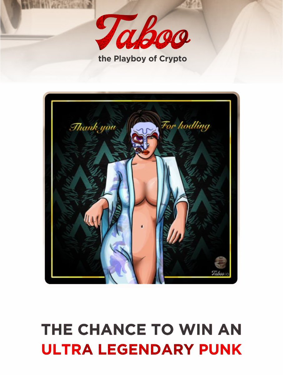 $TABOO Contest‼️

To commemorate our 1 Year Project Anniversary we’ve released a MAJOR contest☄️

For a CHANCE to win an Ultra-Legendary PUNK + TABOO tokens🔥

Official Contest below👇🏼
gleam.io/competitions/q…

#NFTGiveaways #NFTdrop #NFTart #NFTartist #NFTcommunity #nftcollector