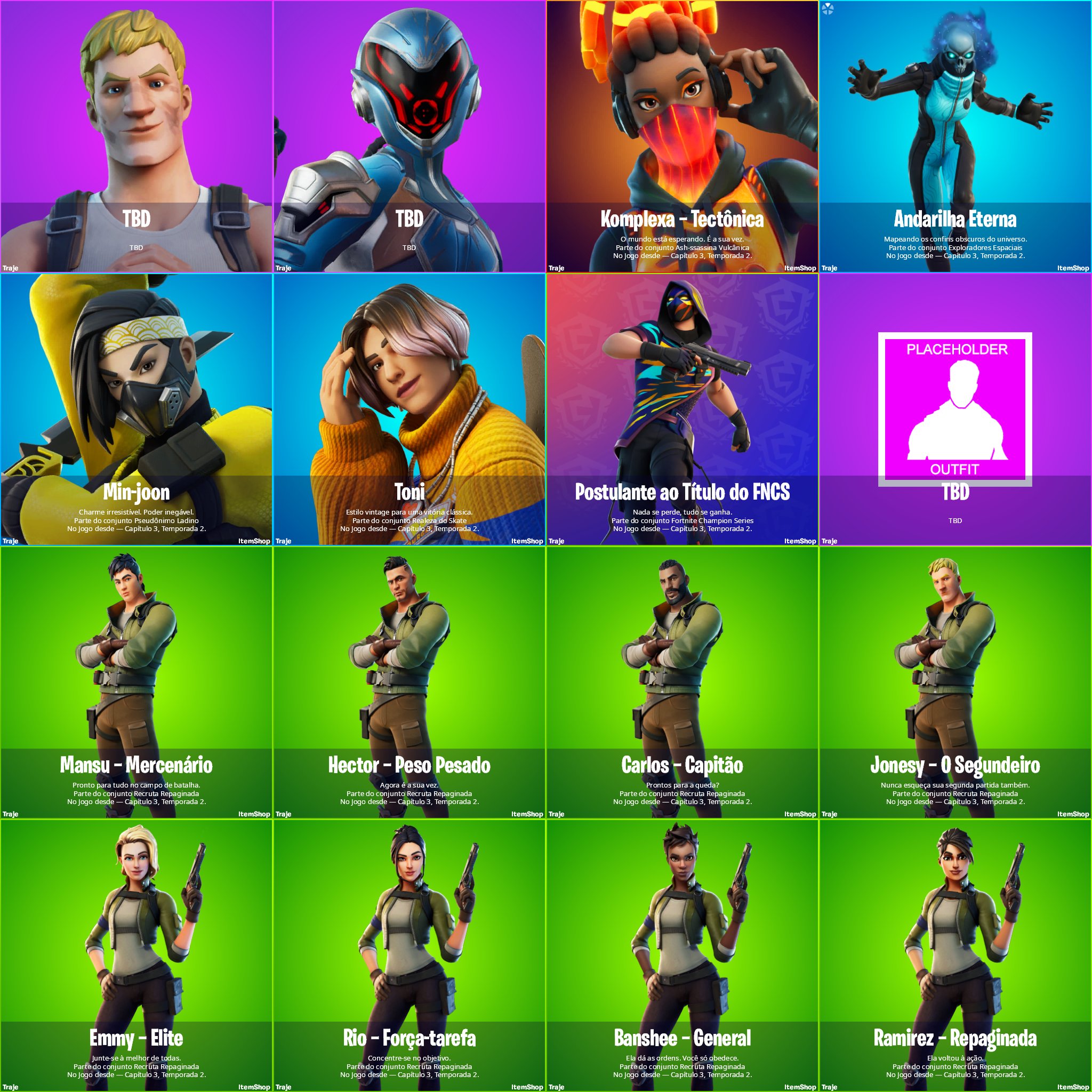 iannzits on X: Novas skins adicionadas na v18.10 do Fortnite