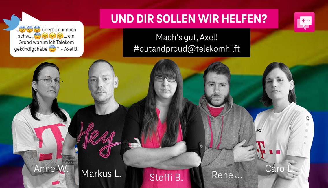 Telekom_hilft's tweet photo. Heute ist internationaler Tag gegen Homo-, Bi-, Inter- und Transphobie 2022. Das Telekom hilft Team setzt ein Zeichen für die #Gleichheit und #Würde aller Menschen, ungeachtet ihrer sexuellen Orientierung und ihrer #Geschlechtsidentität. 🌈#loveislove ##IDAHOBIT2022 #LGBTQIA 🌈 https://t.co/7JVQClCE3I
