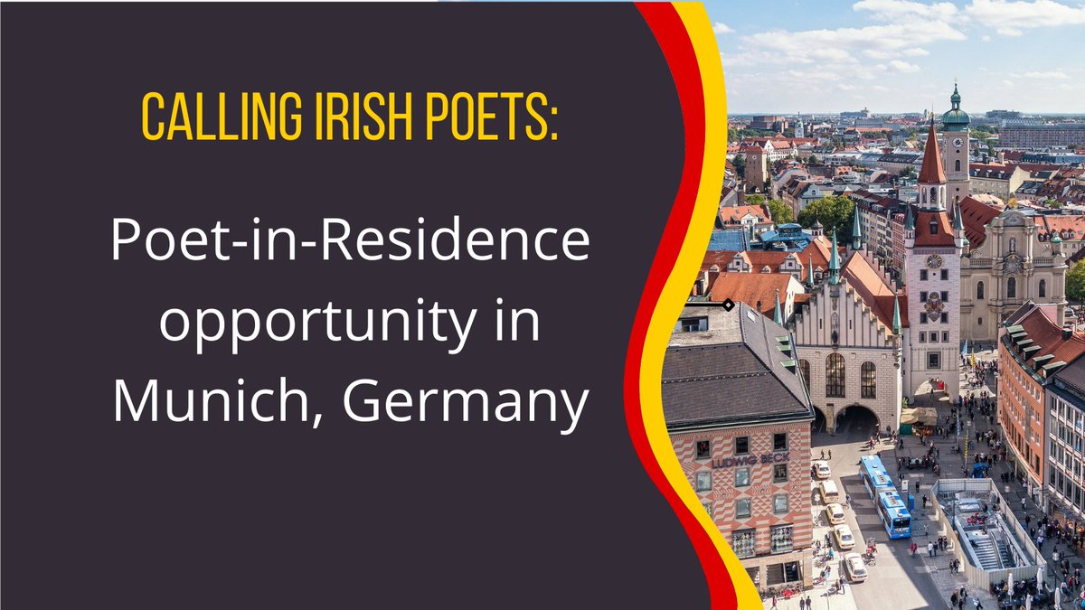 The Munich-based poetry library #LyrikKabinett & ARTIST IN RESIDENCE MUNICH are offering a three-month poet-in-residence position (Jan-Mar 2023). Application deadline is 4 July, 2022. See lyrik-kabinett.de/aktuelles/news… for more.🇩🇪🇮🇪