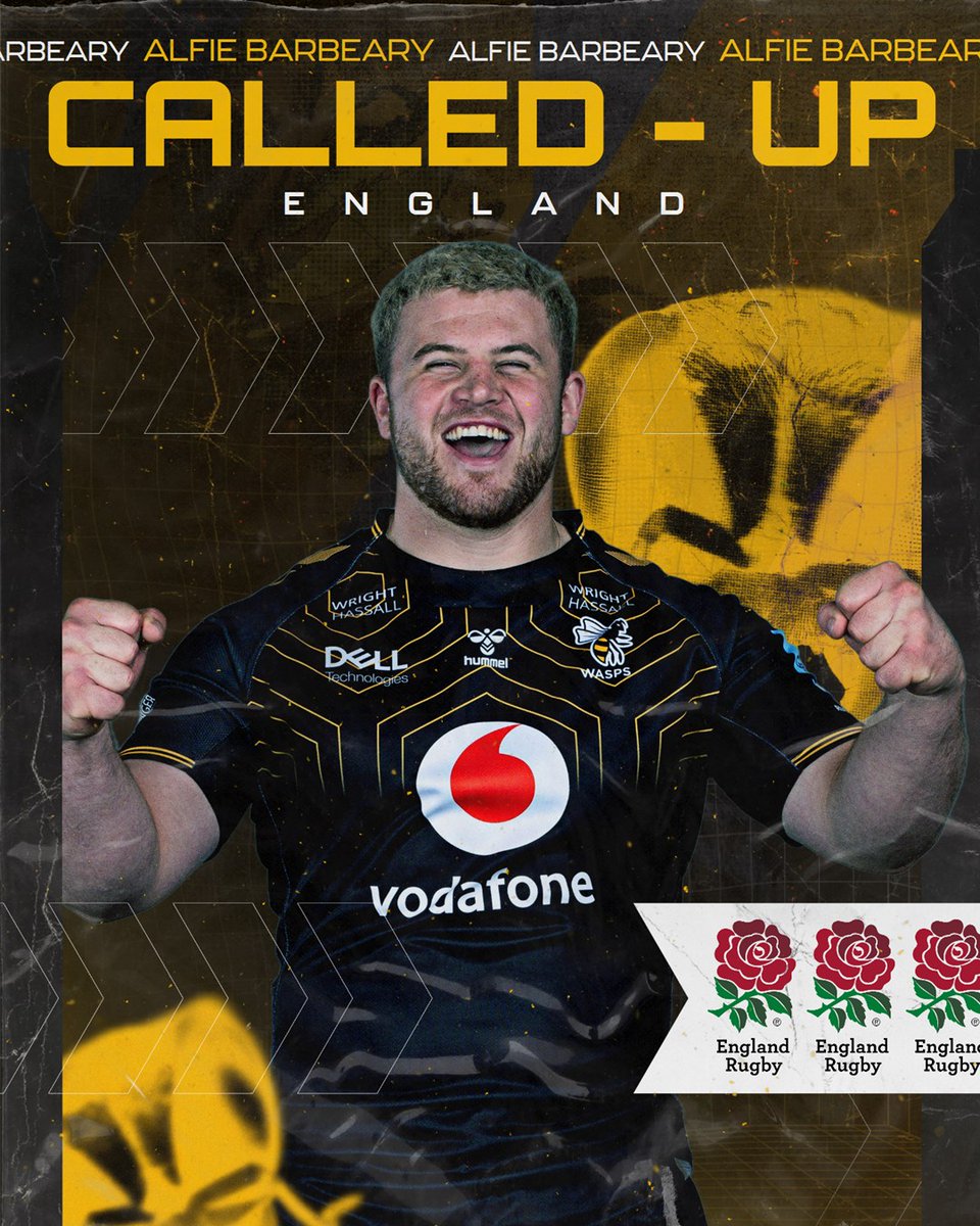 WaspsRugby's tweet photo. 𝑪𝑨𝑳𝑳𝑬𝑫 𝑼𝑷  👆

Congratulations to 👇

🌹Alfie Barbeary 
🌹Joe Launchbury 
🌹Jack Willis 

Who have been called up to the 36-player England squad for a training camp. https://t.co/ne6C7dEWot