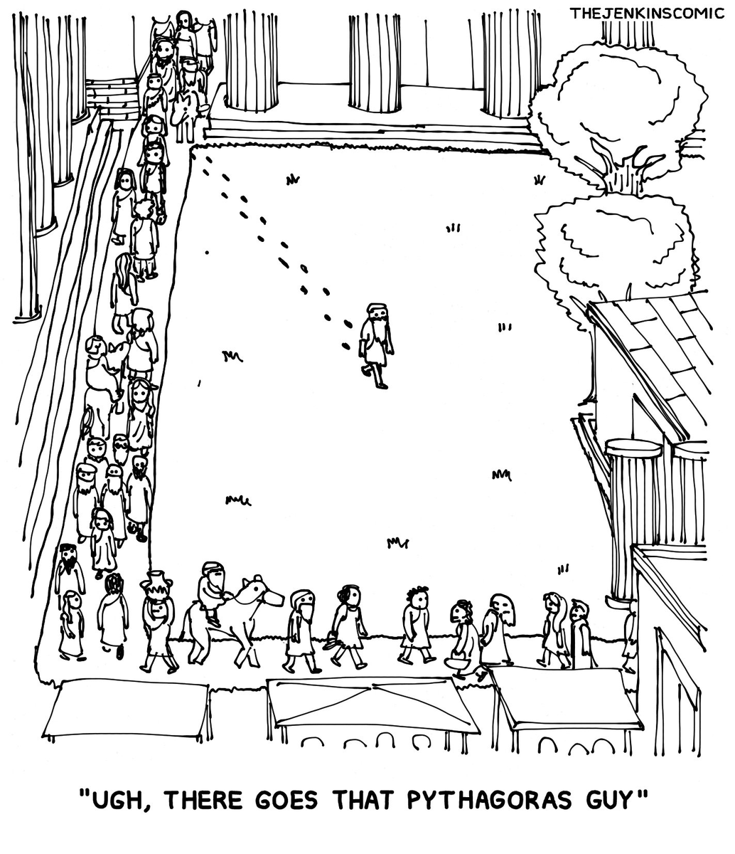 T_G_Philosopher's tweet photo. Pythagoras doing the hypotenuse again!😂 https://t.co/WW5UZChcul