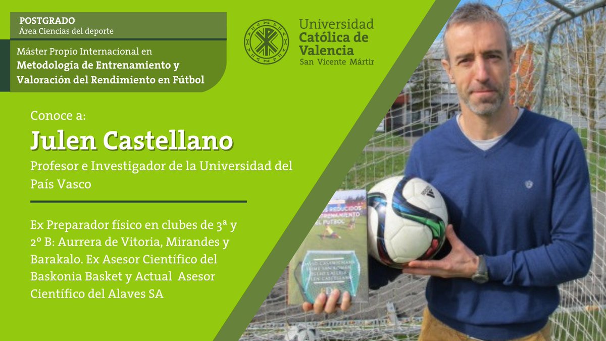 UcvFootball's tweet photo. 🚨 Hoy 17 de Mayo tendremos un ponente de lujo en el #MIMEVR22 ⚽
🎓 @julencastellano Investigador referencia en el fútbol y los juegos reducidos que impartirá
🎨"Diseño y planificación de tareas jugadas a partir del modelo de juego" https://t.co/FiaCoTceSr