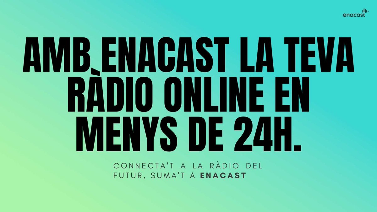 enacastcat's tweet photo. Un cop hagis firmat amb EnaCast, tindràs la pàgina de la teva ràdio online de manera immediata.

https://t.co/gJbRyh04EL https://t.co/sUWFW9sSaT