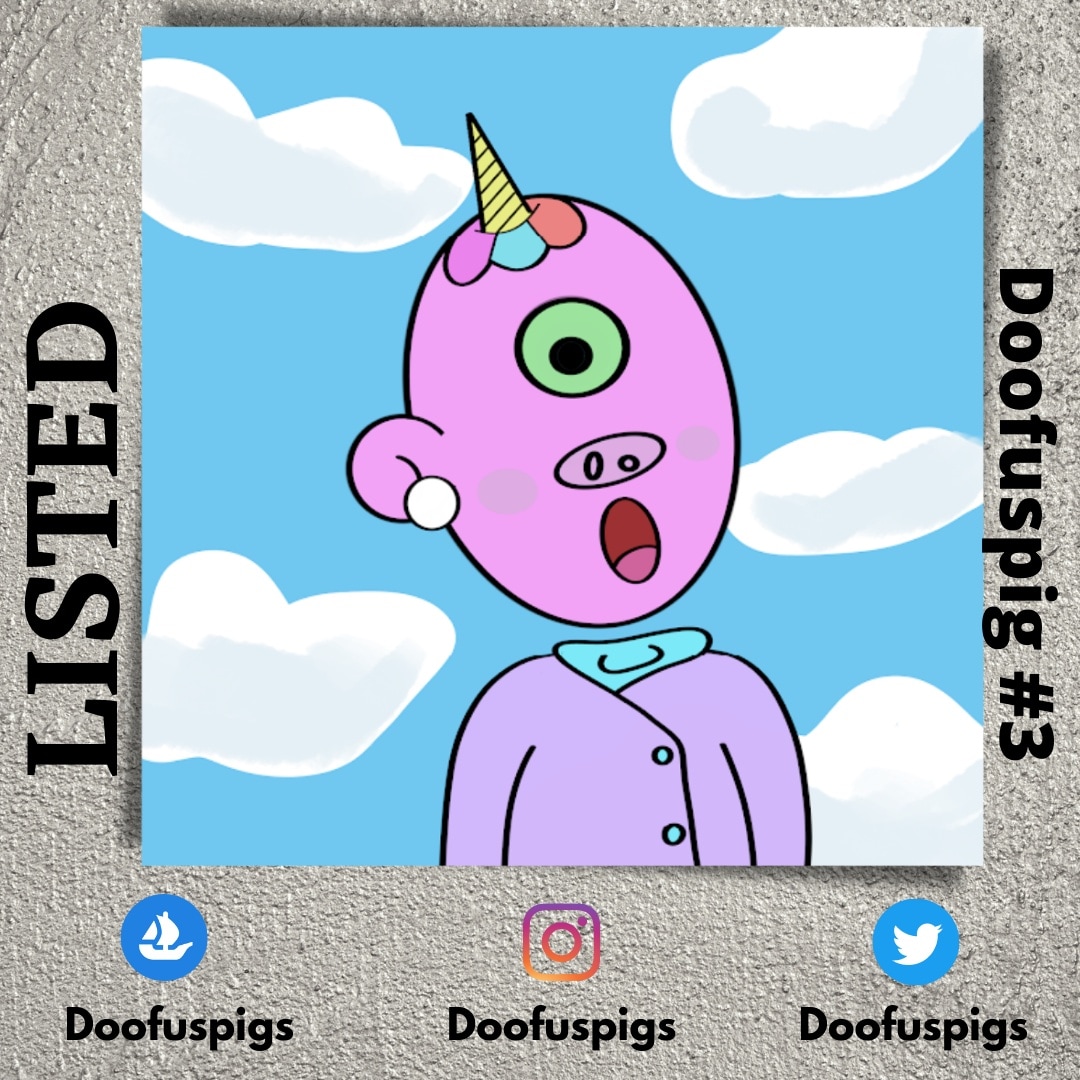 doofuspigs's tweet photo. ☀️Doofuspig #3☀️ 

#Doofuspigs #USA #NEW #NFTartists #UK #NFTCollector #investor #DoodleWorld #NFTdrop #PolygonNFT #NFTshills #DeFi #Metaverse #Dogecoin #NFTCommunity  #NFT #NFTs #OpenSeaNFT #NFTProjects #NFTartist #nftart #NFTartists  #art #artist #love #photo #listed https://t.co/iQQjjz4SZH