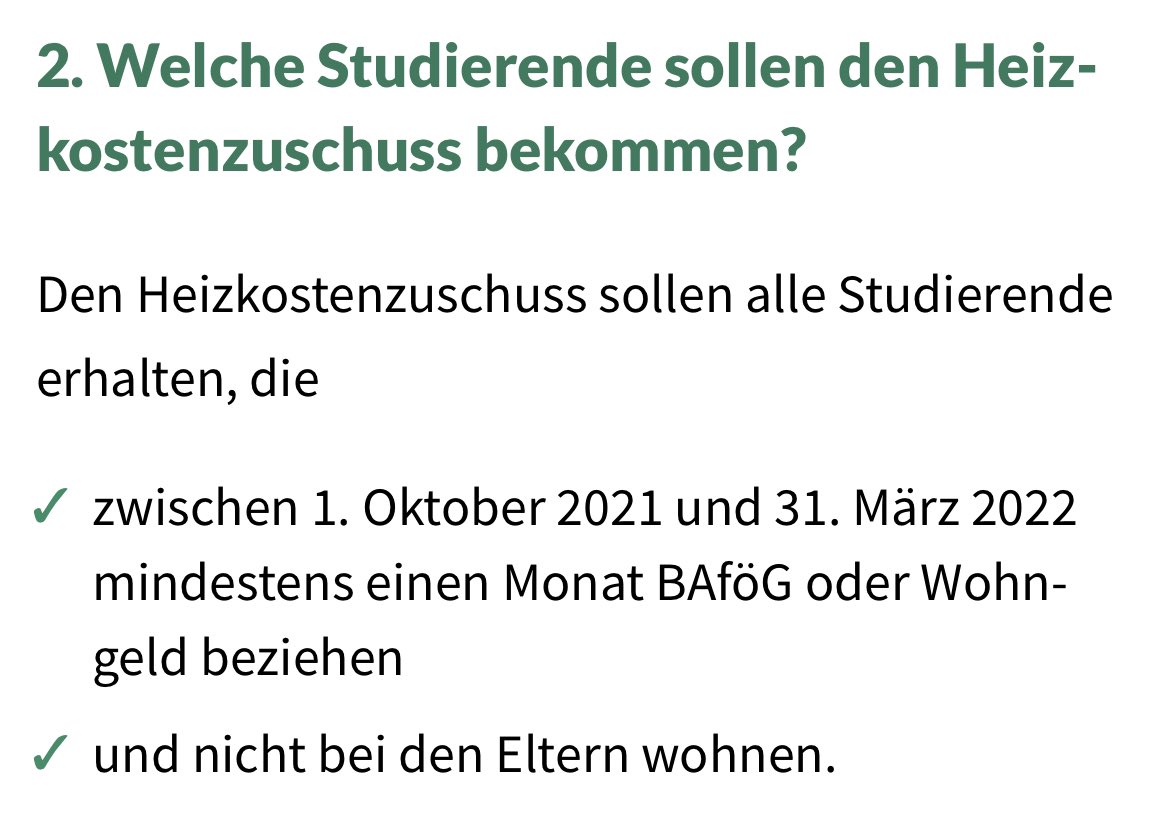 Heizkostenzuschlag für alle BaföG-Studis, bis auf die, die zuhause wohnen - oder auch: wenn du bei deinen Eltern wohnst, brauchst du keine Zusatzszahlung, denn statt zu heizen, kann man sich auch einfach familiär zusammen kuscheln. Danke Deutschland. #Bafög