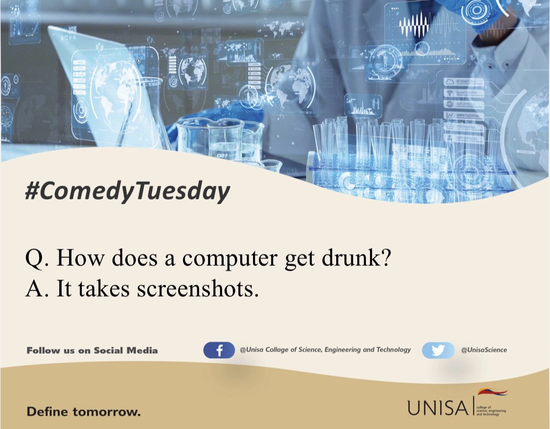 UnisaCSET's tweet photo. #ComedyTuesday #JustForLaughs #CSET #UNISA https://t.co/NLjdq1G6jP