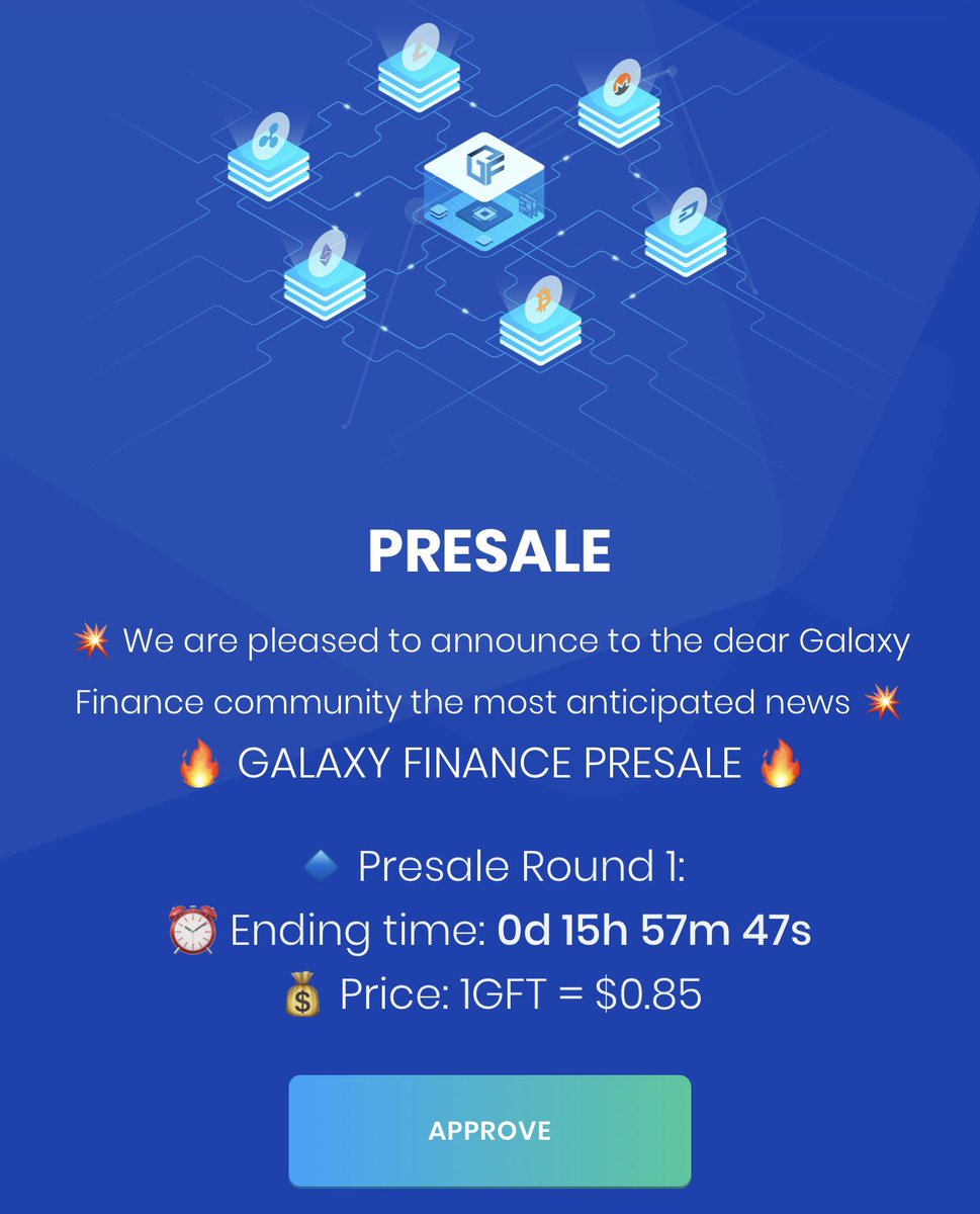 ⚡Don't hesitate! ⚡️

📌 Only 16 hours left Presale Round 1 will end and Presale Round 2 will be started.  

💰 Get hold of this gem at the best price. 

#GFT #BSC #DEFI