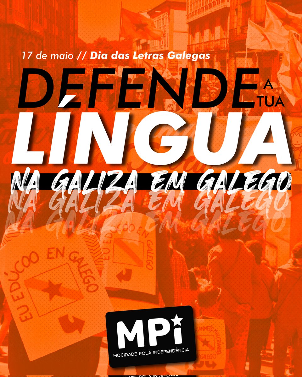 mpigaliza's tweet photo. Podemos continuar a falar de porcentaxes,enquisas e estadísticas que mostran o terrible futuro que teñen preparado para a nosa lingua,ou podemos reverter esta situación.Nós falamos galego, e ti? 

Defende a tua língua, na Galiza en galego!👅🔥

#DiaDasLetrasGalegas2022 https://t.co/iWlbHMAE4F