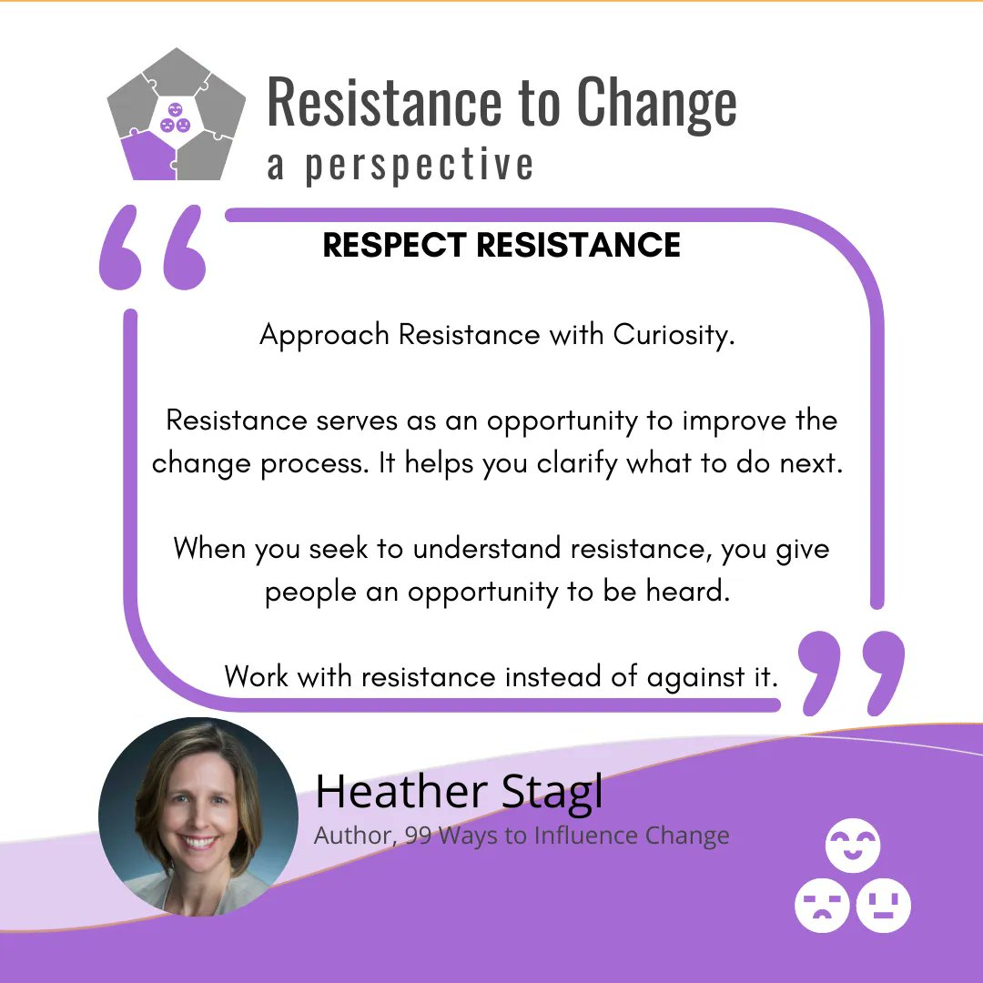 LeanChangeOrg's tweet photo. ‘Resistance to Change’: A Perspective by Heather Stagl from her book "99 Ways to Influence Change"

#leanchange #perspectivesofchange #changemanagement #change #agile #navigatevuca #futureofwork #hr #leadership #innovation #changeagent #management #changeagility #modernchange https://t.co/x96NHv6XlZ