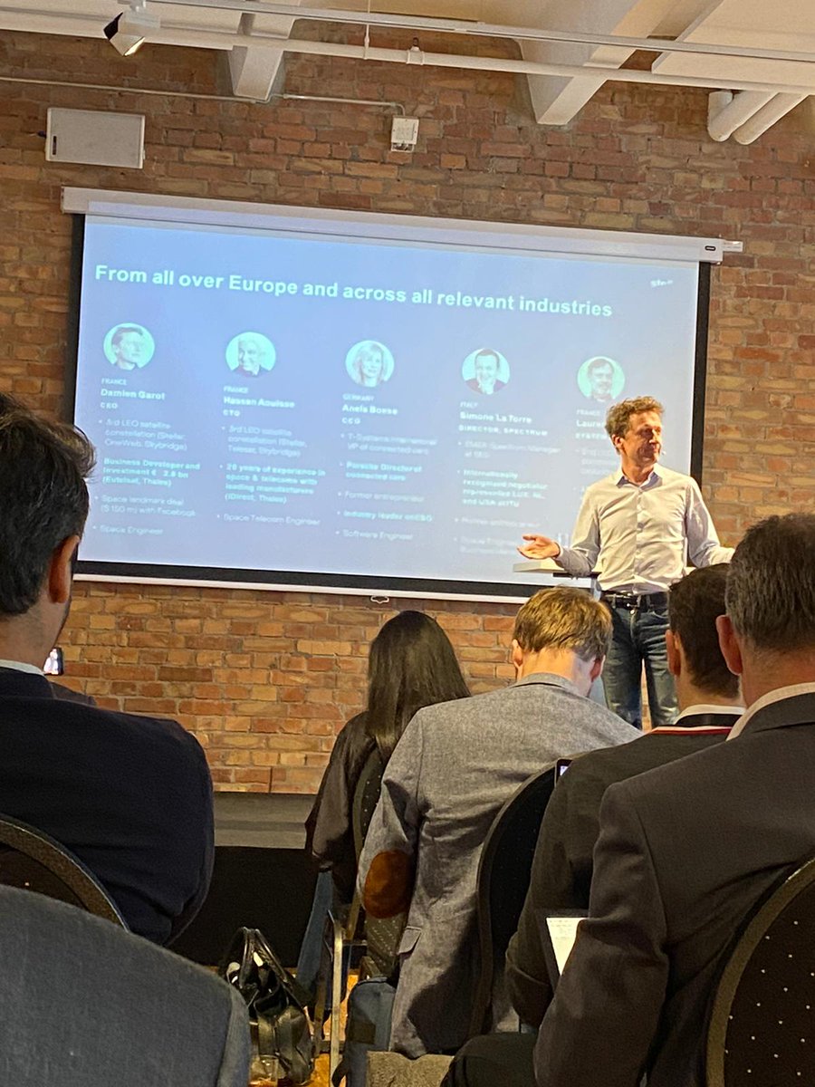 ESABICBavaria's tweet photo. The first set of Pitches has begun at the #ESAInvestorForum with: 

@damiengarot - Stellar Telecommunications
@AKostron - @skyroads 
@HauptLeon - @phelasCo 

#ESABICBavaria #startupmeetinvestors https://t.co/y2nMVNlW38