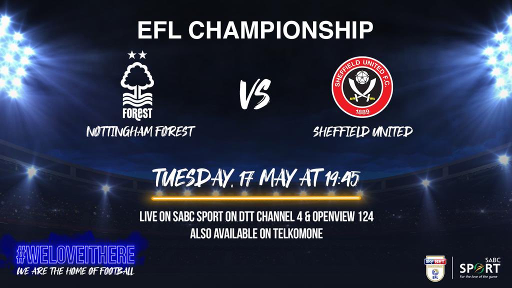 SABC_Sport's tweet photo. The @SkyBetChamp Semi-final Play-offs continue!
Catch the second leg encounter between @NFFC and @SheffieldUnited tonight at 19:45 LIVE on SABC Sport Channel on DTT, Openview 124 and also available on @TelkomONE
@NFFC lead 2-1 on aggregate.
#SABCFootball https://t.co/eOB3DCQYbv