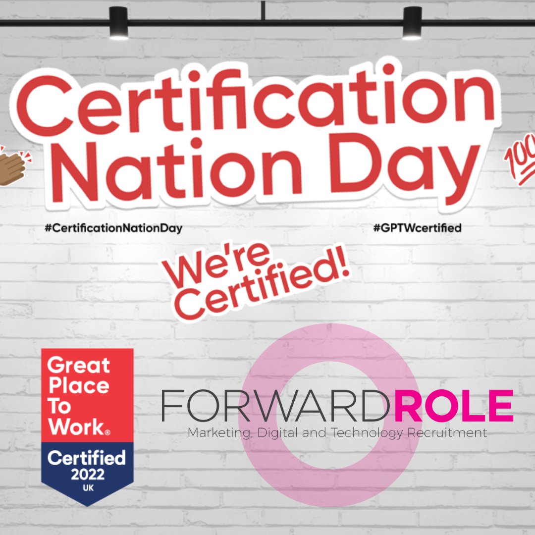 ForwardRole's tweet photo. Today is Certification Nation Day 2022!
The Forward Rollers are the heart of our business and we are super proud to have been certified as a Great Place to Work in 2022!
#GPTWcertified #CertificationNationDay.#HowWeRole @GPTW_UK https://t.co/y4ZdR9p2jM
