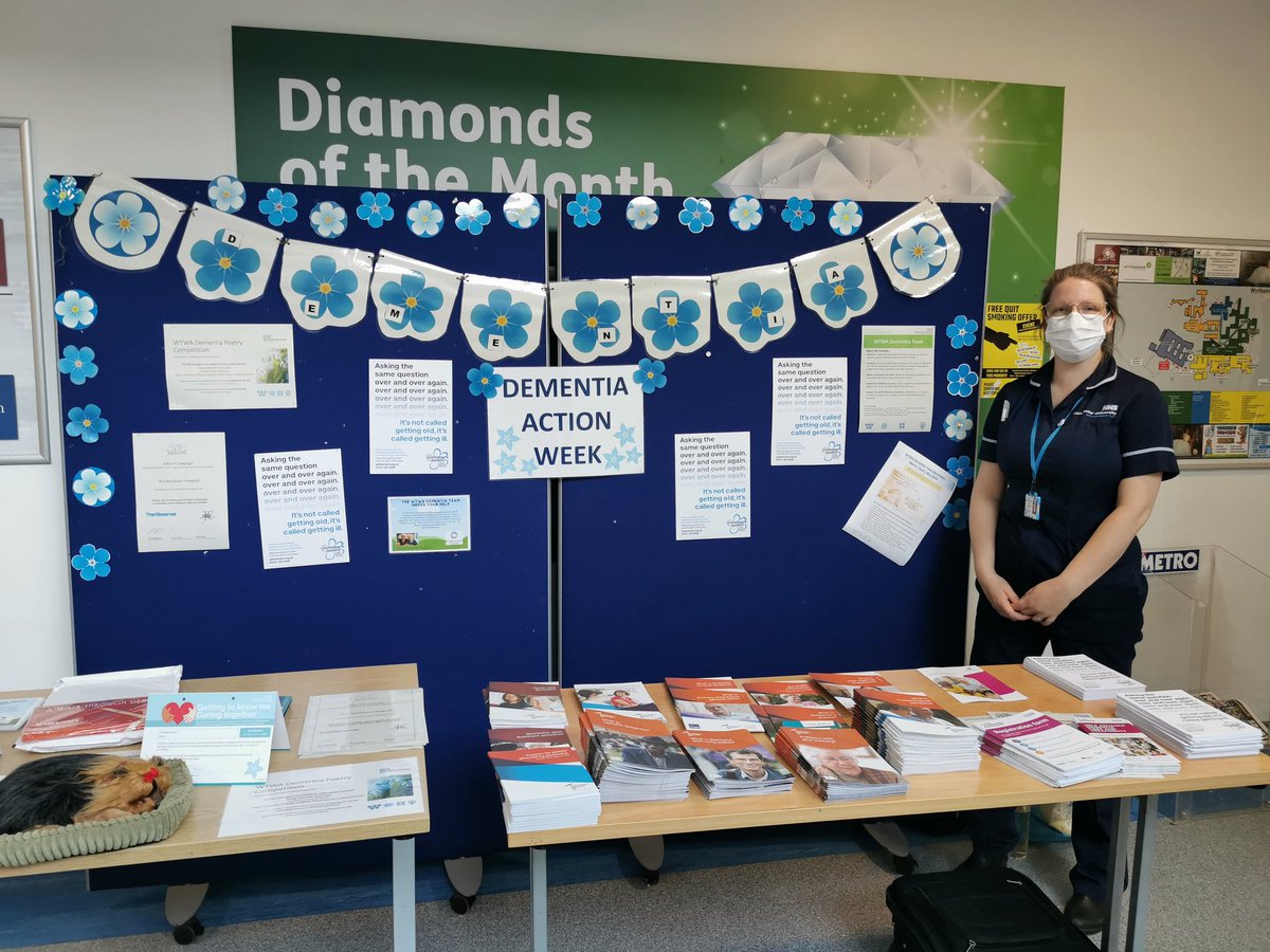 WTWADementia's tweet photo. Come and chat to the @WTWADementia about dementia, lots of resources available @WythenshaweHosp Comfort Kitchen. 💙#DAW2022 https://t.co/AhMUGNXD6m